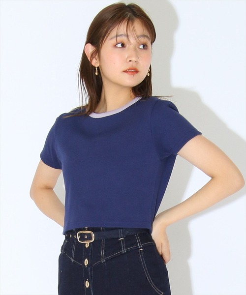 REDYAZEL(レディアゼル)の「リンガークロップドTシャツ(Tシャツ/カットソー・レディース・オフホワイト/ベージュ/ネイビー/ブラック・FREE)」の21枚目の写真