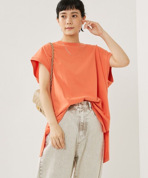 FREAK'S STORE（フリークスストア）の「カラーフレンチスリーブTシャツ（Tシャツ/カットソー・レディース・オレンジ/オフホワイト/グリーン/ブラック/ピンク・ﾌﾘ-）」の10枚目の写真