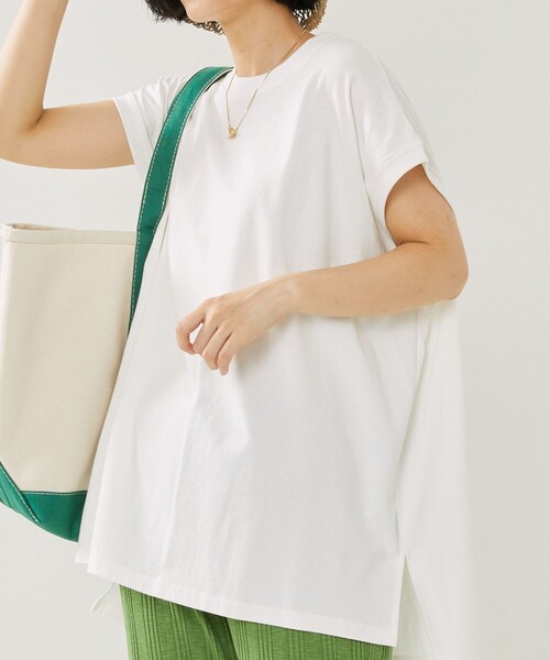 FREAK'S STORE（フリークスストア）の「カラーフレンチスリーブTシャツ（Tシャツ/カットソー・レディース・オレンジ/オフホワイト/グリーン/ブラック/ピンク・ﾌﾘ-）」の16枚目の写真