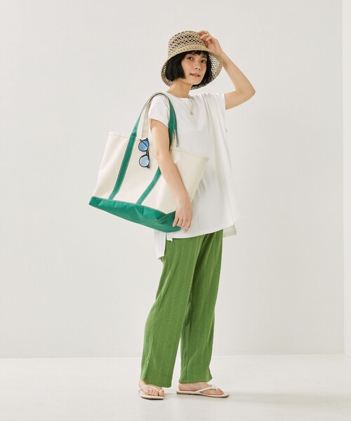 FREAK'S STORE（フリークスストア）の「カラーフレンチスリーブTシャツ（Tシャツ/カットソー・レディース・オレンジ/オフホワイト/グリーン/ブラック/ピンク・ﾌﾘ-）」の19枚目の写真