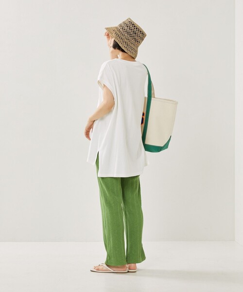 FREAK'S STORE（フリークスストア）の「カラーフレンチスリーブTシャツ（Tシャツ/カットソー・レディース・オレンジ/オフホワイト/グリーン/ブラック/ピンク・ﾌﾘ-）」の20枚目の写真