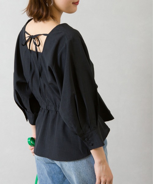 SpRay（スプレイ）の「カシュクール６分袖　ブラウス（シャツ/ブラウス・レディース・ベージュ/ブラック/アイボリー・FREE）」の2枚目の写真