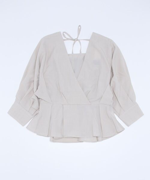 SpRay（スプレイ）の「カシュクール６分袖　ブラウス（シャツ/ブラウス・レディース・ベージュ/ブラック/アイボリー・FREE）」の6枚目の写真