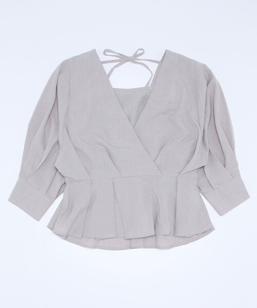 SpRay（スプレイ）の「カシュクール６分袖　ブラウス（シャツ/ブラウス・レディース・ベージュ/ブラック/アイボリー・FREE）」の5枚目の写真