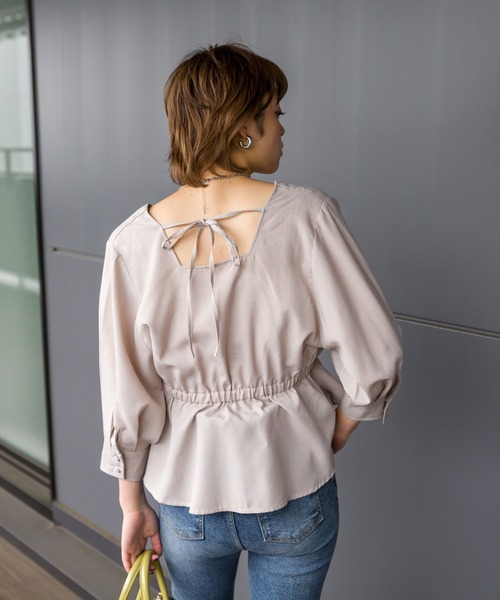 SpRay（スプレイ）の「カシュクール６分袖　ブラウス（シャツ/ブラウス・レディース・ベージュ/ブラック/アイボリー・FREE）」の11枚目の写真