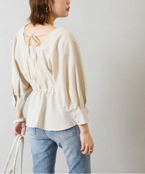 SpRay（スプレイ）の「カシュクール６分袖　ブラウス（シャツ/ブラウス・レディース・ベージュ/ブラック/アイボリー・FREE）」の15枚目の写真