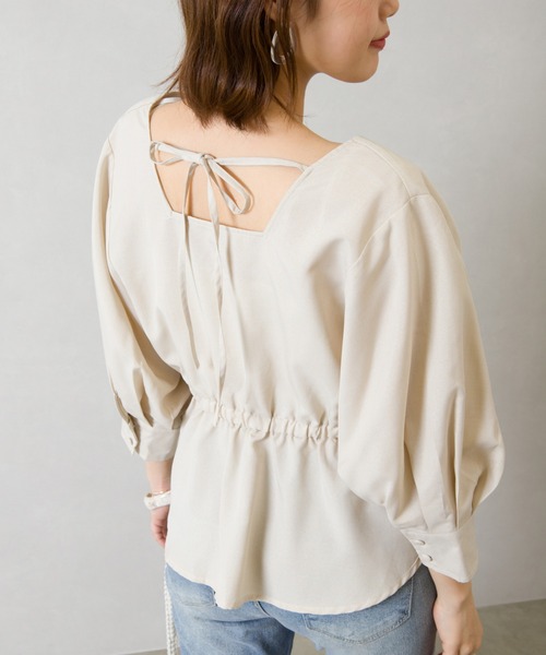 SpRay（スプレイ）の「カシュクール６分袖　ブラウス（シャツ/ブラウス・レディース・ベージュ/ブラック/アイボリー・FREE）」の16枚目の写真