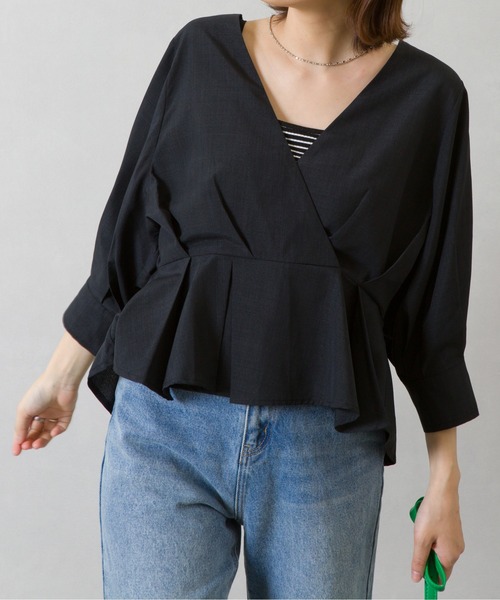 SpRay（スプレイ）の「カシュクール６分袖　ブラウス（シャツ/ブラウス・レディース・ベージュ/ブラック/アイボリー・FREE）」の17枚目の写真