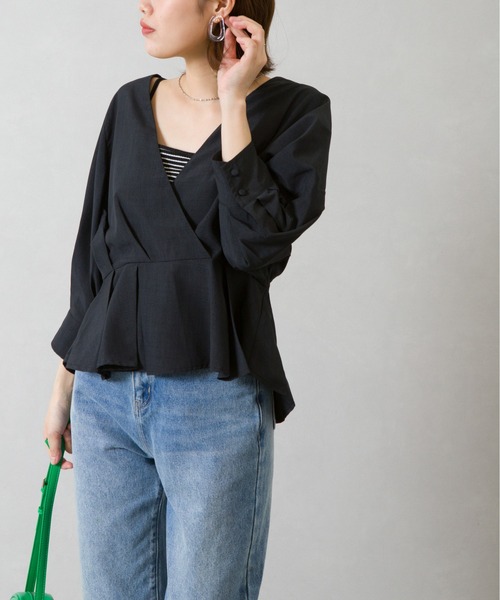 SpRay（スプレイ）の「カシュクール６分袖　ブラウス（シャツ/ブラウス・レディース・ベージュ/ブラック/アイボリー・FREE）」の19枚目の写真