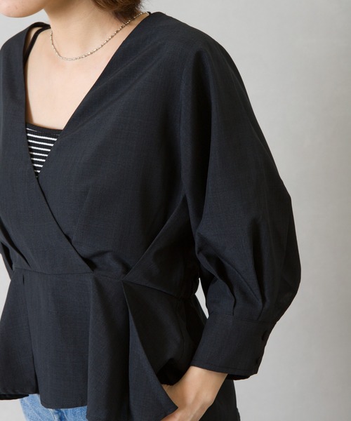 SpRay（スプレイ）の「カシュクール６分袖　ブラウス（シャツ/ブラウス・レディース・ベージュ/ブラック/アイボリー・FREE）」の20枚目の写真