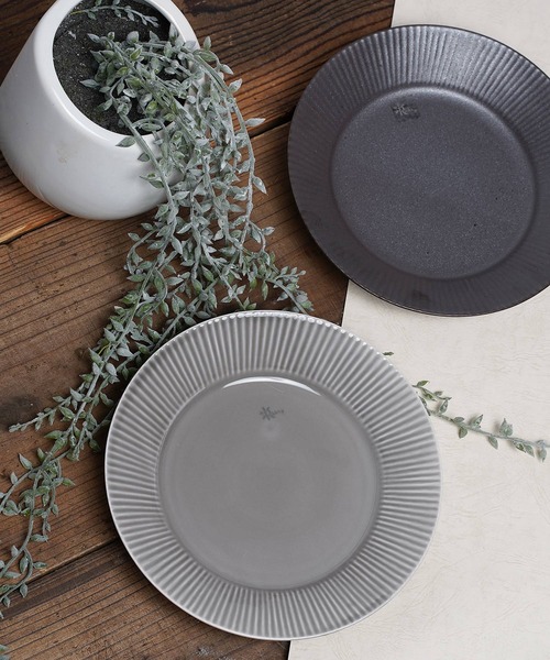Rikkachic / リッカシック 協立陶器 ラインプレート L 皿 プレート 色違い2枚セット Line plate pairL KRT（食器）｜salle de bal（サルデバル）