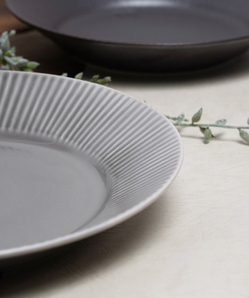 Rikkachic / リッカシック 協立陶器 ラインプレート L 皿 プレート 色違い2枚セット Line plate pairL KRT（食器）｜salle de bal（サルデバル）