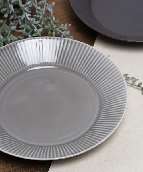 Rikkachic / リッカシック 協立陶器 ラインプレート L 皿 プレート 色違い2枚セット Line plate pairL KRT（食器）｜salle de bal（サルデバル）