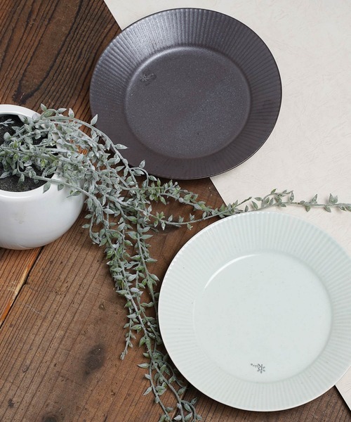 Rikkachic / リッカシック 協立陶器 ラインプレート L 皿 プレート 色違い2枚セット Line plate pairL KRT（食器）｜salle de bal（サルデバル）