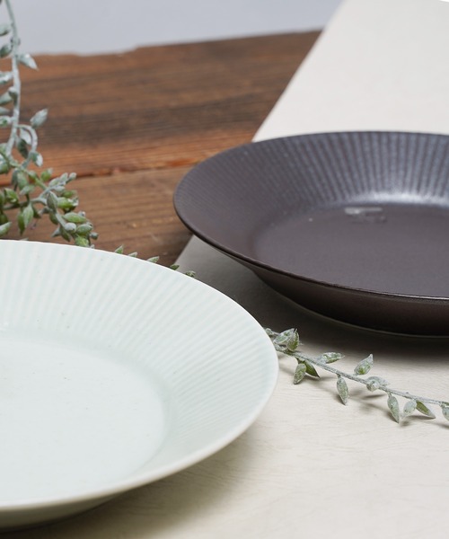 Rikkachic / リッカシック 協立陶器 ラインプレート L 皿 プレート 色違い2枚セット Line plate pairL KRT（食器）｜salle de bal（サルデバル）
