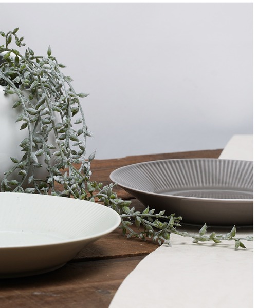 Rikkachic / リッカシック 協立陶器 ラインプレート L 皿 プレート 色違い2枚セット Line plate pairL KRT（食器）｜salle de bal（サルデバル）