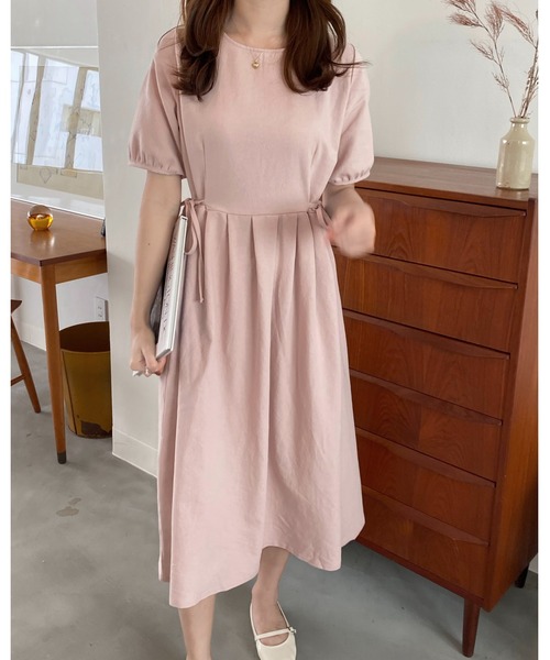 mood for a day（ムードフォーアデイ）の「simon ribbon onepiece/サイドリボンロングワンピース（ワンピース・レディース・ピンク/ブルー/アイボリー/ミント・FREE）」の4枚目の写真