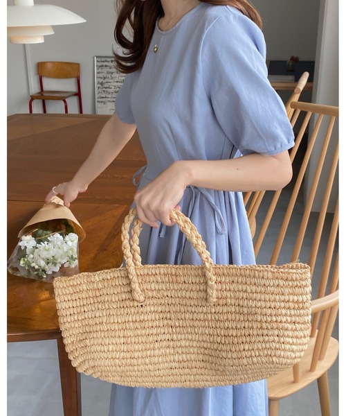 mood for a day（ムードフォーアデイ）の「simon ribbon onepiece/サイドリボンロングワンピース（ワンピース・レディース・ピンク/ブルー/アイボリー/ミント・FREE）」の3枚目の写真