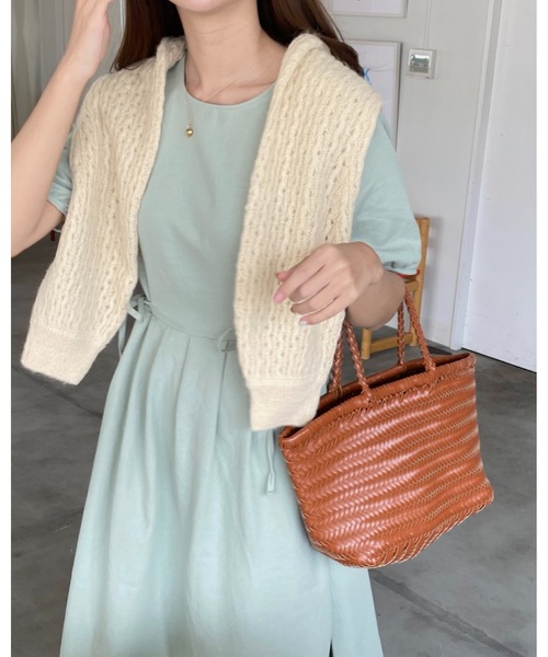 mood for a day（ムードフォーアデイ）の「simon ribbon onepiece/サイドリボンロングワンピース（ワンピース・レディース・ピンク/ブルー/アイボリー/ミント・FREE）」の2枚目の写真