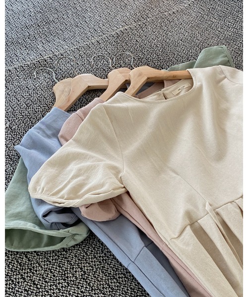 mood for a day（ムードフォーアデイ）の「simon ribbon onepiece/サイドリボンロングワンピース（ワンピース・レディース・ピンク/ブルー/アイボリー/ミント・FREE）」の5枚目の写真