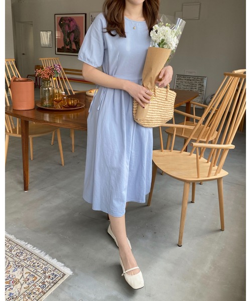 mood for a day（ムードフォーアデイ）の「simon ribbon onepiece/サイドリボンロングワンピース（ワンピース・レディース・ピンク/ブルー/アイボリー/ミント・FREE）」の11枚目の写真