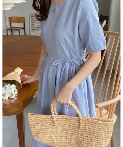 mood for a day（ムードフォーアデイ）の「simon ribbon onepiece/サイドリボンロングワンピース（ワンピース・レディース・ピンク/ブルー/アイボリー/ミント・FREE）」の13枚目の写真