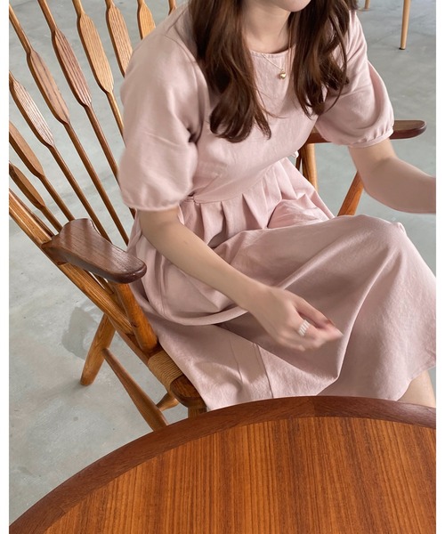 mood for a day（ムードフォーアデイ）の「simon ribbon onepiece/サイドリボンロングワンピース（ワンピース・レディース・ピンク/ブルー/アイボリー/ミント・FREE）」の17枚目の写真