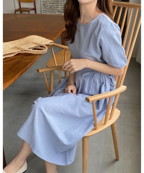 mood for a day（ムードフォーアデイ）の「simon ribbon onepiece/サイドリボンロングワンピース（ワンピース・レディース・ピンク/ブルー/アイボリー/ミント・FREE）」の12枚目の写真