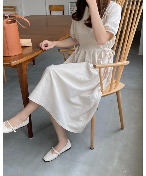 mood for a day（ムードフォーアデイ）の「simon ribbon onepiece/サイドリボンロングワンピース（ワンピース・レディース・ピンク/ブルー/アイボリー/ミント・FREE）」の6枚目の写真