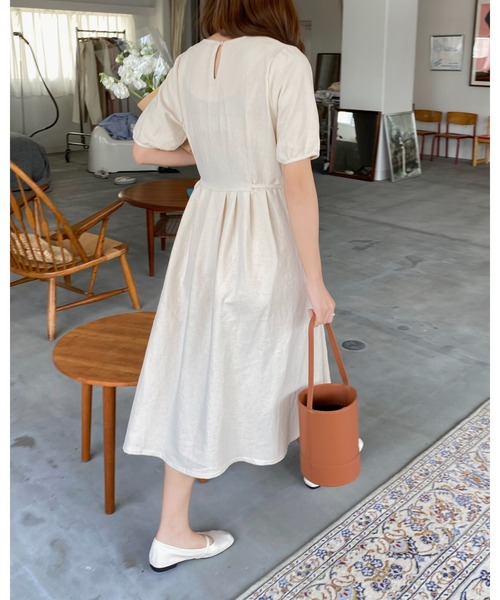 mood for a day（ムードフォーアデイ）の「simon ribbon onepiece/サイドリボンロングワンピース（ワンピース・レディース・ピンク/ブルー/アイボリー/ミント・FREE）」の7枚目の写真