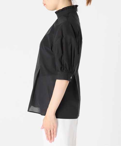 Noble(ノーブル)の「ワッシャーフリルネックシャツブラウス(シャツ/ブラウス・レディース・サックスブルー/ホワイト系その他/ブラック・FREE)」の21枚目の写真