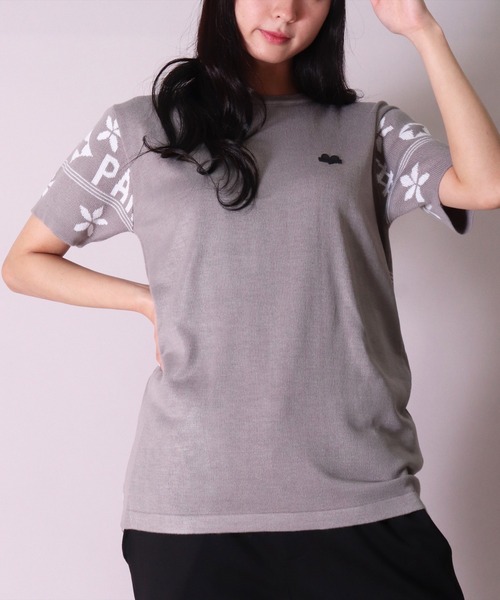 LUXE/R（ラグジュ）の「【ユニセックス】【LUXE/R】モノグラム ニット Tシャツ(RMS)（Tシャツ/カットソー・メンズ・ブラック/グレー・MEDIUM/LARGE）」の10枚目の写真