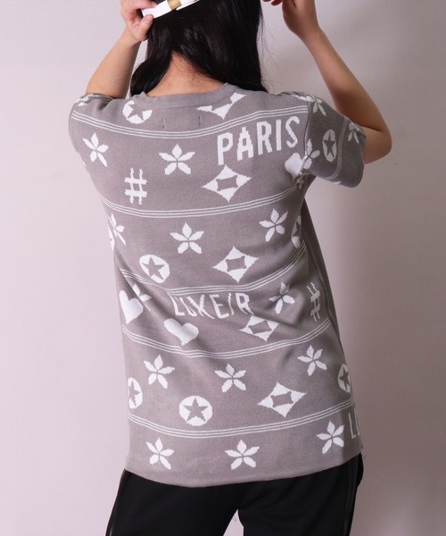 LUXE/R（ラグジュ）の「【ユニセックス】【LUXE/R】モノグラム ニット Tシャツ(RMS)（Tシャツ/カットソー・メンズ・ブラック/グレー・MEDIUM/LARGE）」の12枚目の写真