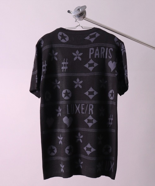 LUXE/R（ラグジュ）の「【ユニセックス】【LUXE/R】モノグラム ニット Tシャツ(RMS)（Tシャツ/カットソー・メンズ・ブラック/グレー・MEDIUM/LARGE）」の14枚目の写真