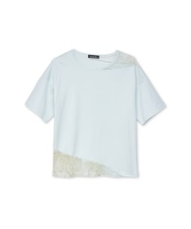 【LADIES'】TORNADO MART∴シアーマーブル切り替えオーバーTシャツ