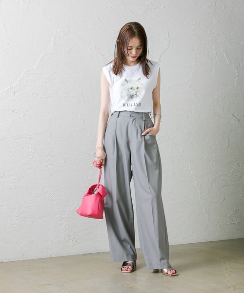 mystic（ミスティック）の「CATノースリTシャツ（Tシャツ/カットソー・レディース・オフホワイト・FREE）」の3枚目の写真