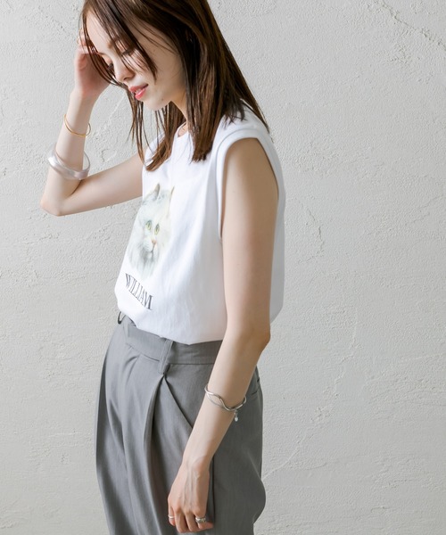 mystic（ミスティック）の「CATノースリTシャツ（Tシャツ/カットソー・レディース・オフホワイト・FREE）」の5枚目の写真