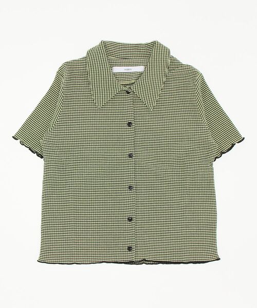 Green　Parks（グリーンパークス）の「・novem9 サッカーギンガムチェックブラウス（シャツ/ブラウス・レディース・ネイビー/イエロー/アイボリー・FREE）」の3枚目の写真