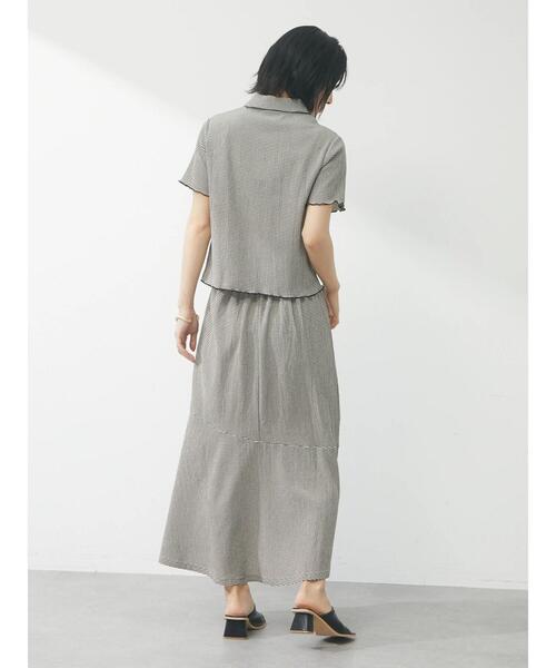 Green　Parks（グリーンパークス）の「・novem9 サッカーギンガムチェックブラウス（シャツ/ブラウス・レディース・ネイビー/イエロー/アイボリー・FREE）」の9枚目の写真