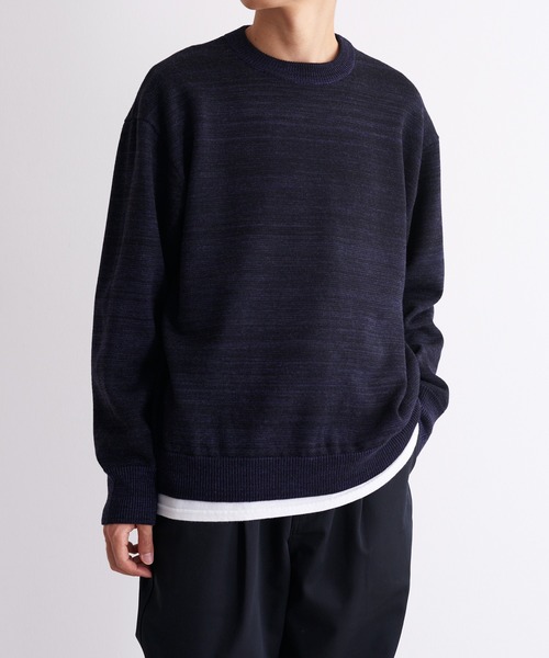 NEONSIGN(ネオンサイン)の「NEONSIGN ネオンサイン / TV Noise technicolour sweater テレビノイズ テクニカラー セーター オーバーサイズニット / N1615(ニット/セーター・メンズ・ピンク系その他/ブラック×パープル・46/48)」の2枚目の写真