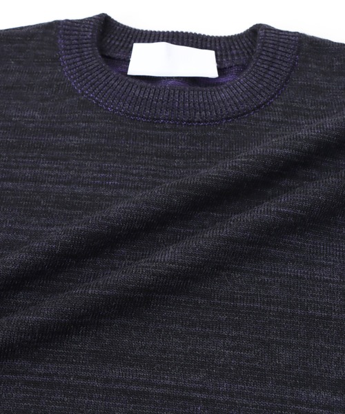 NEONSIGN(ネオンサイン)の「NEONSIGN ネオンサイン / TV Noise technicolour sweater テレビノイズ テクニカラー セーター オーバーサイズニット / N1615(ニット/セーター・メンズ・ピンク系その他/ブラック×パープル・46/48)」の4枚目の写真