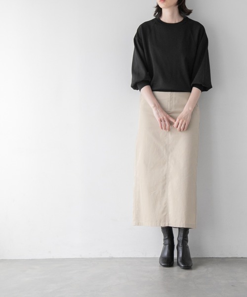 yuw（ユウ）の「１６Ｇラグランパフ８分袖　299449（ニット/セーター・レディース・ブラック/グレー/ブルー・FREE）」の15枚目の写真