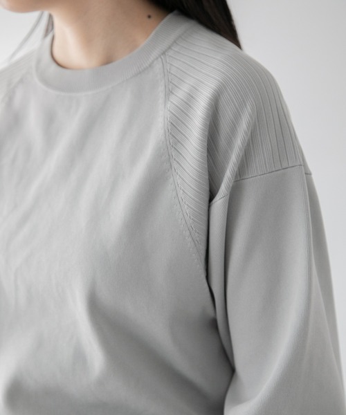 yuw（ユウ）の「１６Ｇラグランパフ８分袖　299449（ニット/セーター・レディース・ブラック/グレー/ブルー・FREE）」の17枚目の写真