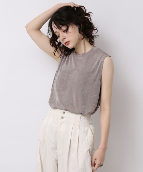 JEANASIS（ジーナシス）の「グロッシーヘンケイリブNS/156912（Tシャツ/カットソー・レディース・ブラック/ブラウン/グレイッシュベージュ/グレー/レッド系その他/パープル系その他/アイボリー/ピンク/チャコールグレー・FREE）」の15枚目の写真