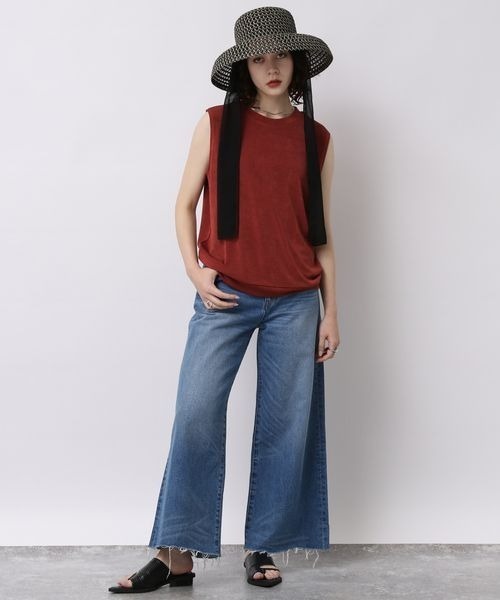 JEANASIS（ジーナシス）の「グロッシーヘンケイリブNS/156912（Tシャツ/カットソー・レディース・ブラック/ブラウン/グレイッシュベージュ/グレー/レッド系その他/パープル系その他/アイボリー/ピンク/チャコールグレー・FREE）」の17枚目の写真