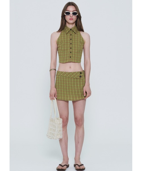 SCULPTOR（スカルプター）の「Y2K Plaid Sleeveless Shirts/Y2Kプレイドスリーブレスシャツ（シャツ/ブラウス・レディース・ブルー/グリーン・MEDIUM）」の6枚目の写真