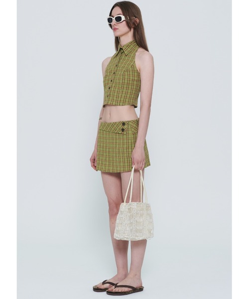 SCULPTOR（スカルプター）の「Y2K Plaid Sleeveless Shirts/Y2Kプレイドスリーブレスシャツ（シャツ/ブラウス・レディース・ブルー/グリーン・MEDIUM）」の12枚目の写真