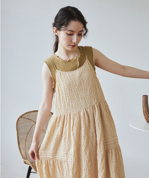 idem（イデム）の「washer shirring camisole onepiece