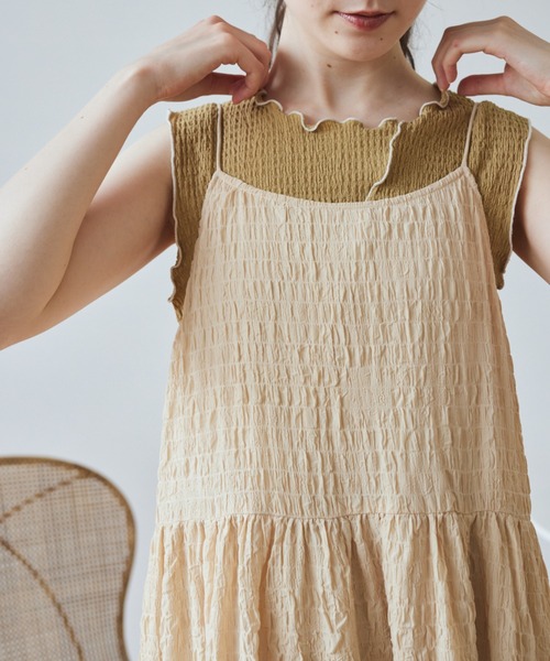 idem（イデム）の「washer shirring camisole onepiece