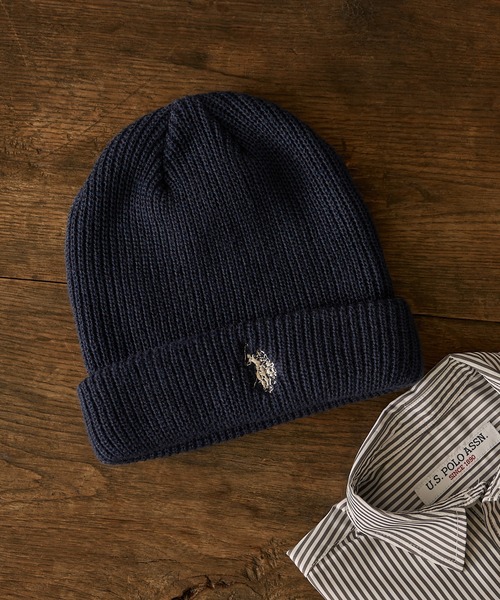 U.S. POLO ASSN.（ユーエスポロアッスン）の「【KIDS】【U.S. POLO ASSN/ユーエスポロアッスン】ワンポイント刺繍ニットキャップ（ニットキャップ/ビーニー・キッズ・ブラック/アイボリー/ピンク/グレー/オレンジ/ネイビー/ダークグリーン・ONE SIZE）」の5枚目の写真